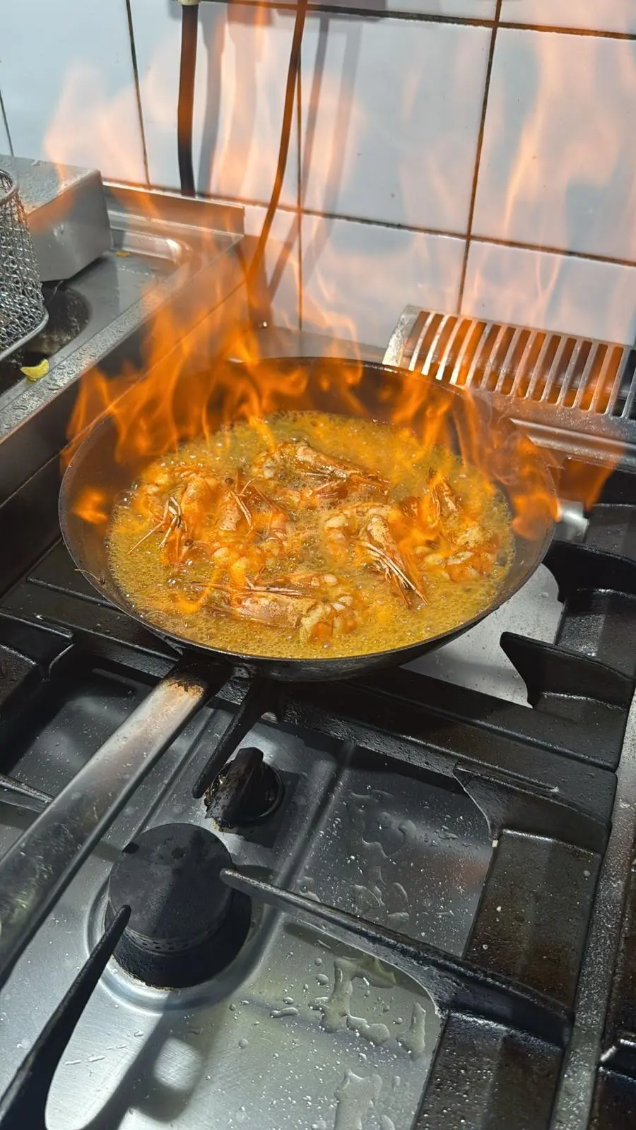 Flambierte Garnelen in der GREKO Küche